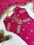 DESIGNER CHINON SILK ZARI SEQUENCE EMBROIDERY WORK TOP PALAZZO WITH DUPATTA FESTIVE WEAR WHOLESALE PRICE ETHNIC GARMENT (4)