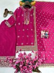 DESIGNER CHINON SILK ZARI SEQUENCE EMBROIDERY WORK TOP PALAZZO WITH DUPATTA FESTIVE WEAR WHOLESALE PRICE ETHNIC GARMENT (4)