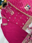 DESIGNER CHINON SILK ZARI SEQUENCE EMBROIDERY WORK TOP PALAZZO WITH DUPATTA FESTIVE WEAR WHOLESALE PRICE ETHNIC GARMENT (4)