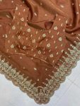 DESIGNER COSMOS CODING SEQUENCE EMBROIDERY WORK AND CUT WORK SAREE WITH FULL STITCHED BLOUSE PARTY WEAR WHOLESALE PRICE ETHNIC GARMENT (3)