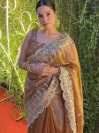 DESIGNER COSMOS CODING SEQUENCE EMBROIDERY WORK AND CUT WORK SAREE WITH FULL STITCHED BLOUSE PARTY WEAR WHOLESALE PRICE ETHNIC GARMENT (3)