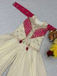 DESIGNER COSMOS SIMMER CODING EMBROIDERY WITH THREAD WORK BLOUSE KOTI WITH PALAZZO PARTY WEAR WHOLESALE PRICE ETHNIC GARMENT (6)