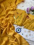 DESIGNER COTTON MIRROR WORK AND EMBROIDERY WORK ANARKALI TOP BOTTOM WITH DUPATTA FESTIVE WEAR WHOLESALE PRICE ETHNIC GARMENT (3)