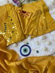 DESIGNER COTTON MIRROR WORK AND EMBROIDERY WORK ANARKALI TOP BOTTOM WITH DUPATTA FESTIVE WEAR WHOLESALE PRICE ETHNIC GARMENT (3)