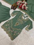DESIGNER CREEP SEQUENCE EMBROIDERY WORK TOP SHARARA WITH DUPATTA FESTIVE WEAR WHOLESALE PRICE ETHNIC GARMENT (3)