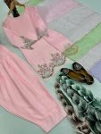 DESIGNER CREPE EMBROIDERY SEQUENCE WORK WITH PERAL HAND WORK TOP PATIYALA WITH DUPATTA FESTIVE WEAR WHOLESALE PARICE ETHNICGARMENT (15)