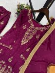 DESIGNER CREPE SILK EMBROIDERY AND SEQUENCE WORK WITH RIVETED MOTI WORK TOP PALAZZO WITH DUPATTA FESTIVE WEAR WHOLESALE PRICE ETHNIC GARMENT (9)
