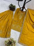 DESIGNER CREPE SILK EMBROIDERY AND SEQUENCE WORK WITH RIVETED MOTI WORK TOP PALAZZO WITH DUPATTA FESTIVE WEAR WHOLESALE PRICE ETHNIC GARMENT (14)