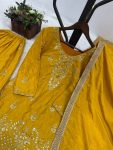 DESIGNER CREPE SILK EMBROIDERY AND SEQUENCE WORK WITH RIVETED MOTI WORK TOP PALAZZO WITH DUPATTA FESTIVE WEAR WHOLESALE PRICE ETHNIC GARMENT (14)