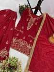 DESIGNER CREPE SILK EMBROIDERY AND SEQUENCE WORK WITH RIVETED MOTI WORK TOP PALAZZO WITH DUPATTA FESTIVE WEAR WHOLESALE PRICE ETHNIC GARMENT (18)