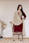 DESIGNER EMBROIDERY SEQUENCE WORK TOP PALAZZO WITH DUPATTA FESTIVE WEAR WHOLESALE PRICE ETHNIC GARMENT (6)