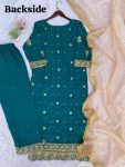 DESIGNER FAUX GEORGETTE EMBROIDERY SEQUENCE WORK TOP PALAZZO WITH DUPATTA FESTIVE WEAR WHOLESALE PRICE ETHNIC GARMENT (2)