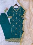 DESIGNER FAUX GEORGETTE EMBROIDERY SEQUENCE WORK TOP PALAZZO WITH DUPATTA FESTIVE WEAR WHOLESALE PRICE ETHNIC GARMENT (2)