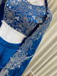 DESIGNER FRENCH CREPE CODING EMBROIDERY WORK WITH LATKAN LACE WORK DRAPED SKIRT BLOUSE WITH SHRUG PARTY WEAR WHOLESALE PRICE ETHNIC GARMENT (2)