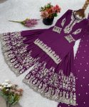 DESIGNER FRENCH CREPE EMBROIDERY SEQUENCE WORK TOP PALAZZO WITH DUPATTA FESTIVE WEAR WHOLESALE PRICE ETHNIC GARMENT (9)