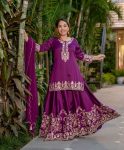 DESIGNER FRENCH CREPE EMBROIDERY SEQUENCE WORK TOP PALAZZO WITH DUPATTA FESTIVE WEAR WHOLESALE PRICE ETHNIC GARMENT (9)