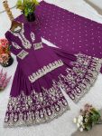 DESIGNER FRENCH CREPE EMBROIDERY SEQUENCE WORK TOP PALAZZO WITH DUPATTA FESTIVE WEAR WHOLESALE PRICE ETHNIC GARMENT (9)