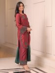 DESIGNER FRENCH CREPE SILK EMBROIDERY SEQUENCE WORK TOP PALAZZO WITH DUPATTA FESTIVE WEAR WHOLESALE PRICE ETHNIC GARMENT (11)
