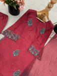 DESIGNER FRENCH CREPE SILK EMBROIDERY SEQUENCE WORK TOP PALAZZO WITH DUPATTA FESTIVE WEAR WHOLESALE PRICE ETHNIC GARMENT (11)