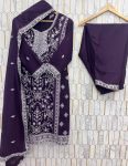 DESIGNER GEORGETTE DIAMOND WITH EMBROIDERY SEQUENCE WORK TOP BOTTOM WITH DUPATTA FESTIVE WEAR WHOLESALE PRICE ETHNIC GARMENT (4)