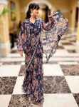 DESIGNER GEORGETTE DIGITAL PRINTED WITH EMBROIDERY WORK READY TO WEAR SAREE WITH BLOUSE AND KOTI PARTY WEAR WHOLESALE PRICE ETHNIC GARMENT (3)