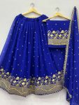 DESIGNER GEORGETTE EMBROIDERY AND SEQUENCE WORK LEHENGA CHOLI WITH DUPATTA WEDDING WEAR WHOLESALE PRICE ETHNIC GARMENT (5)