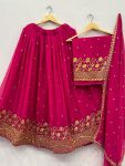 DESIGNER GEORGETTE EMBROIDERY AND SEQUENCE WORK LEHENGA CHOLI WITH DUPATTA WEDDING WEAR WHOLESALE PRICE ETHNIC GARMENT (6)