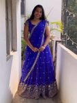 DESIGNER GEORGETTE EMBROIDERY AND SEQUENCE WORK LEHENGA CHOLI WITH DUPATTA BLUE