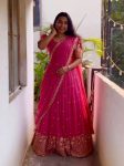 DESIGNER GEORGETTE EMBROIDERY AND SEQUENCE WORK LEHENGA CHOLI WITH DUPATTA RANI