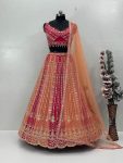 DESIGNER GEORGETTE EMBROIDERY CODING SEQUENCE WITH REAL MIRROR HAND WORK LEHENGA CHOLI WITH DUPATTA WEDDING WEAR WHOLESALE PRICE ETHNIC GARMENT (2)