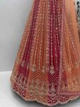 DESIGNER GEORGETTE EMBROIDERY CODING SEQUENCE WITH REAL MIRROR HAND WORK LEHENGA CHOLI WITH DUPATTA WEDDING WEAR WHOLESALE PRICE ETHNIC GARMENT (2)