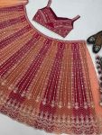 DESIGNER GEORGETTE EMBROIDERY CODING SEQUENCE WITH REAL MIRROR HAND WORK LEHENGA CHOLI WITH DUPATTA WEDDING WEAR WHOLESALE PRICE ETHNIC GARMENT (2)