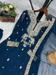 DESIGNER GEORGETTE EMBROIDERY SEQUENCE CODING RIVET MOTI WORK TOP PALAZZO WITH DUPATTA FESTIVE WEAR WHOLESALE PRICE ETHNIC GARMENT (2)