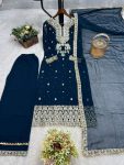 DESIGNER GEORGETTE EMBROIDERY SEQUENCE CODING RIVET MOTI WORK TOP PALAZZO WITH DUPATTA FESTIVE WEAR WHOLESALE PRICE ETHNIC GARMENT (2)