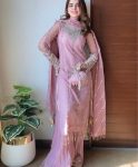 DESIGNER GEORGETTE EMBROIDERY SEQUENCE WITH RIVET MOTI WORK TOP WITH KHAJURI CRUSH PALAZZO WITH DUPATTA PARTY WEAR WHOLESALE PRICE ETHNIC GARMENT (2)