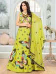 DESIGNER GEORGETTE EMBROIDERY SEQUENCE WORK LEHENGA CHOLI WITH DUPATTA LEMON