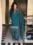 DESIGNER GEORGETTE EMBROIDERY SEQUENCE WORK TOP PATIYALA WITH DUPATTA GREEN