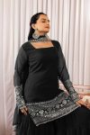 DESIGNER GEORGETTE EMBROIDERY SEQUENCE WORK TOP SHARARA WITH DUPATTA FESTIVE WEAR WHOLESALE PRICE ETHNIC GARMENT (5)