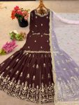 DESIGNER GEORGETTE EMBROIDERY SEQUENCE WORK TOP SHARARA WITH DUPATTA FESTIVE WEAR WHOLESALE PRICE ETHNIC GARMENT (4)