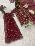 DESIGNER GEORGETTE EMBROIDERY WITH THREAD AND SEQUENCE WORK TOP PALAZZO WITH DUPATTA FESTIVE WEAR WHOLESALE PRICE ETHNIC GARMENT (3)