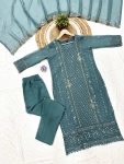 DESIGNER GEORGETTE EMBROIDERY WORK TOP BOTTOM WITH DUPATTA PARTY WEAR WHOLESALE PRICE ETHNIC GARMENT (3)