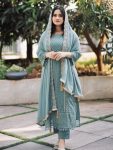 DESIGNER GEORGETTE EMBROIDERY WORK TOP BOTTOM WITH DUPATTA PARTY WEAR WHOLESALE PRICE ETHNIC GARMENT (3)