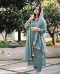 DESIGNER GEORGETTE EMBROIDERY WORK TOP BOTTOM WITH DUPATTA PARTY WEAR WHOLESALE PRICE ETHNIC GARMENT (3)