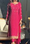 DESIGNER GEORGETTE FANCY EMBROIDERY AND SEQUENCE WORK TOP BOTTOM WITH DUPATTA FESTIVE WEAR WHOLESALE PRICE ETHNIC GARMENT (2)