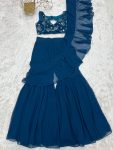 DESIGNER GEORGETTE FANCY RUFFLE WORK SHARARA SAREE WITH STITCHED BLOUSE PARTY WEAR WHOLESALE PRICE ETHNIC GARMENT (4)