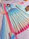 DESIGNER GEORGETTE HAND EMBROIDERY WITH REAL MIRROR WORK ALIA CUT GOWN BOTTOM WITH DUPATTA FESTIVE WEAR WHOLESALE PRICEETHNIC GARMENT (2)