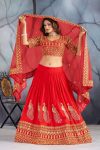 DESIGNER GEORGETTE HEAVY EMBROIDERY CODING SEQUENCE WORK LEHENGA CHOLI WITH DUPATTA WEDDING WEAR WHOLESALE PRICE ETHNIC GARMENT (4)