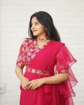 DESIGNER GEORGETTE LEHENGA SAREE WITH EMBROIDERY SEQUENCE WORK BLOUSE AND DUPATTA PARTY WEAR WHOLESALE PRICE ETHNIC GARMENT (4)