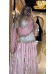 DESIGNER GEORGETTE SEQUENCE WORK MULTI NEEDLE EMBROIDERY AND ZARI WORK TOP LEHENGA WITH DUPATTA WEDDING WEAR WHOLESALE PRICE ETHNIC GARMENT (3)