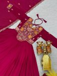 DESIGNER GEORGETTE SEQUENCE and THREAD WORK GOWN WITH DUPATTA FESTIVE WEAR WHOLESALE PRICE ETHNIC GARMENT (7)